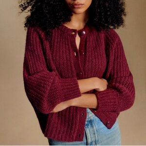 *NWT* Sézane Emilie Cardigan Burgundy XS.